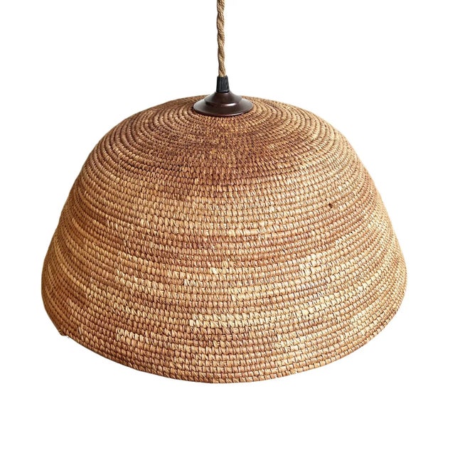 2020s Vintage Dogon Dome Basket Pendant Light For Sale - Image 5 of 7