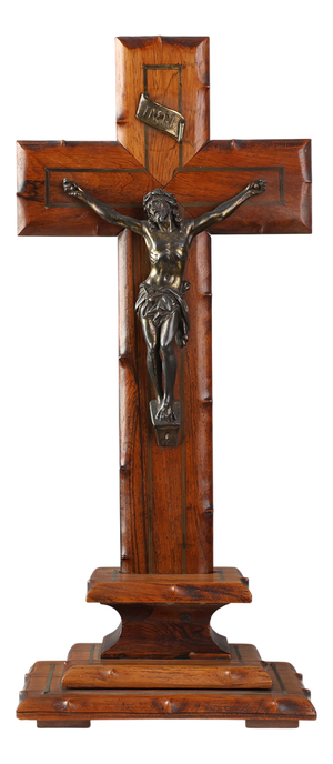 French Oak and Copper Crucifix, 1920
