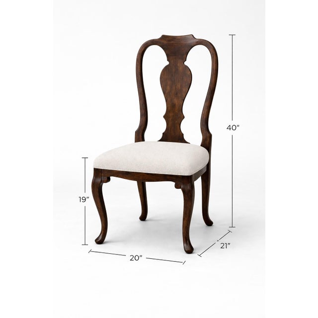 A beautifully refined set of six Queen Anne–style dining chairs, thoughtfully updated for today’s interiors while...