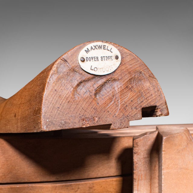 Antique Bootmaker's Last, English Leather, Beech Boots Stretcher, Maxwell London For Sale - Image 12 of 12