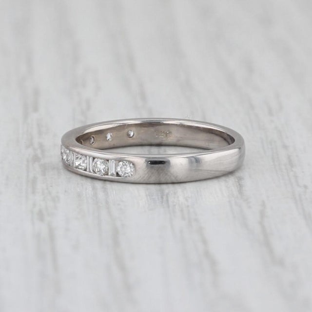 0.30ctw Diamond Wedding Band 14k White Gold Size 4.75 Stackable Ring For Sale - Image 4 of 8
