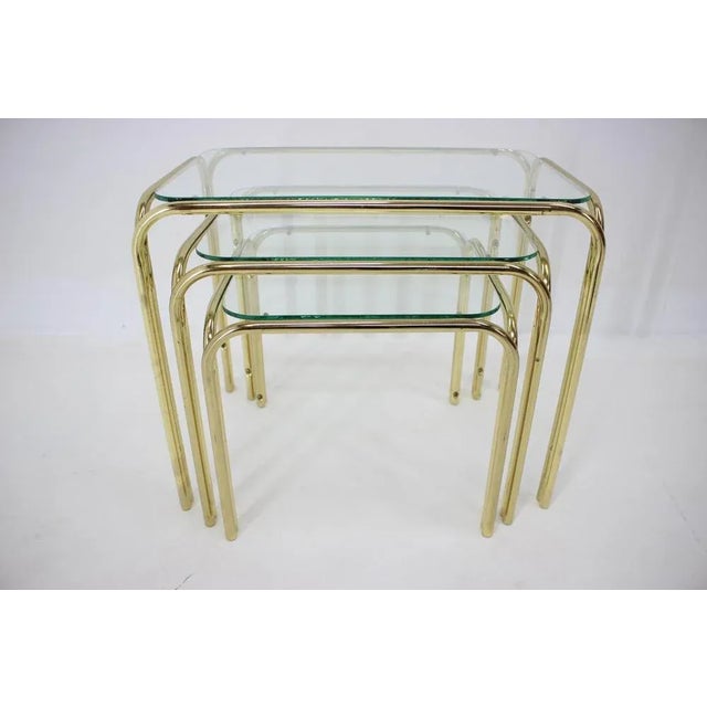 Mid-Century Nesting Tables, 1980s, Set of 3 For Sale - Image 4 of 7