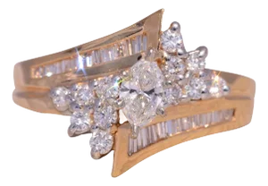 The Americano: Vintage 1980's Natural Marquise Brilliant Cut Diamond Engagement Ring