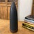 Skinny Midnight Black Ceramic Matte Vase with Brown Base For Sale - Image 4 of 8