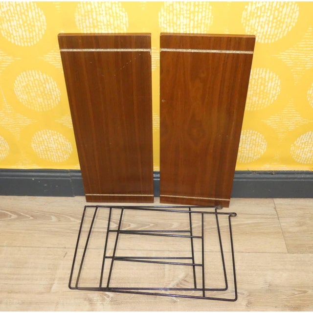 Small Hanging String Shelf in Walnut, 1960s For Sale - Image 10 of 11
