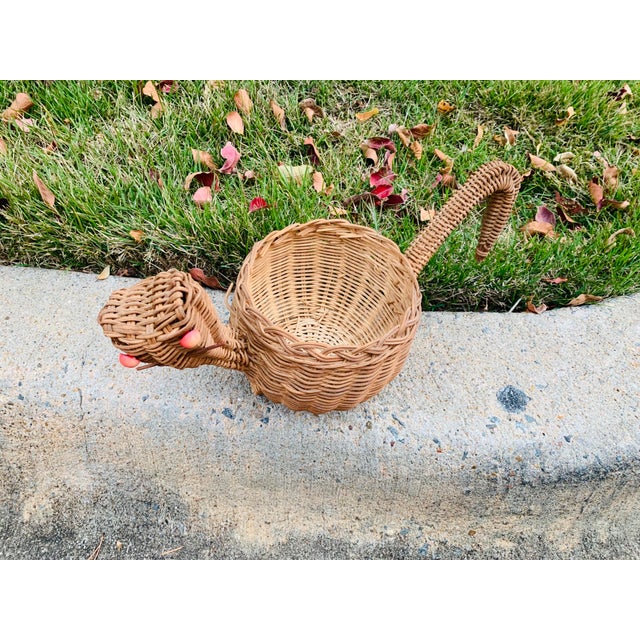 Mid Century Wicker Cat Basket Chairish