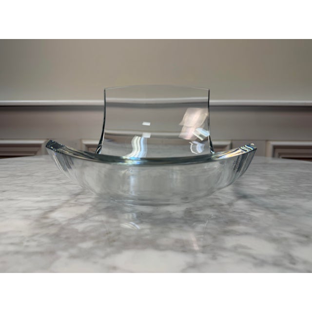 Contemporary Sculptural Biomorphic Clear Glass Centerpiece Bowl by Raquel Guerreiro For Sale - Image 4 of 9