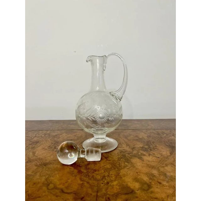Antique Victorian Glass Ewer, 1880 For Sale - Image 3 of 5