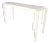 White Enamel Base Frame Smoked Glass 54" Mid Century Console Sofa Table For Sale