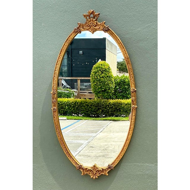 Gold Vintage Rococo Style Gold Frame Mirror For Sale - Image 8 of 12