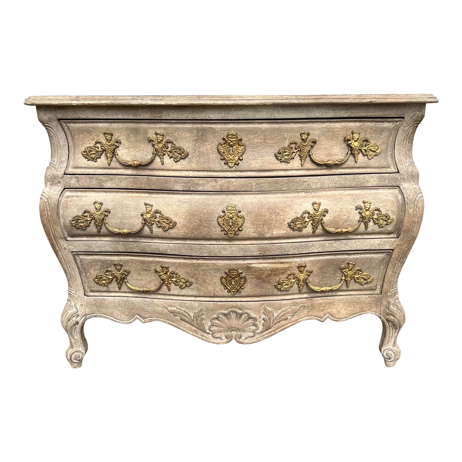 フランスアンティーク 古城の風景 絵皿 Louis XV DEPOSE French 19th Century Louis XV Painted Chest of Drawers | Chairish