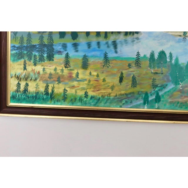 Ragnar Alnevik, Morning Mist Over the Forest Lake, 1978, Oil on Canvas, Framed For Sale - Image 8 of 11