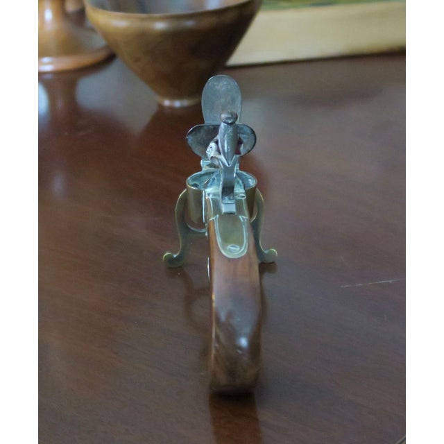 Antique George III Brass, Iron and Mahogany Flintlock Tinder Pistol For Sale - Image 12 of 18