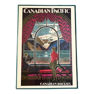 Vintage 1930s Canadian Pacific Railway Poster of the Canadian Rockies & Lake Louise For Sale