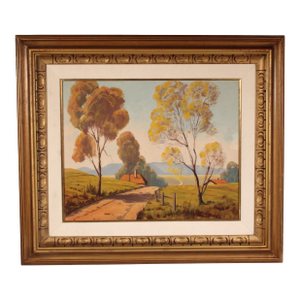 Painting by Horace Huey (1895-1963) Titled "Over the Hill"