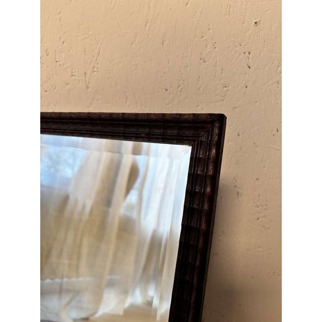 Vintage Wooden Mirror with Facet Glass, 1950s For Sale - Image 5 of 11