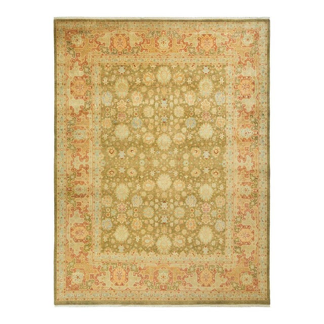 Mogul Collection Hand-Knotted Area Rug - Green 8' 3" x 10' 10" For Sale - Image 4 of 4