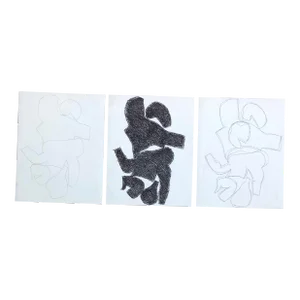 Gallery Wall Collection-3 Vintage Abstract Charcoal Drawings 1970’s Signed -Set of 3