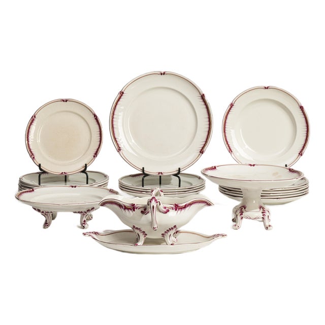 1900 - 1909 France White Porcelain Dinnerware Set For Sale