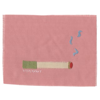 Maureen the Artichoke Cigarette by Willa Heart in Gold Frame, Mini Art Print For Sale