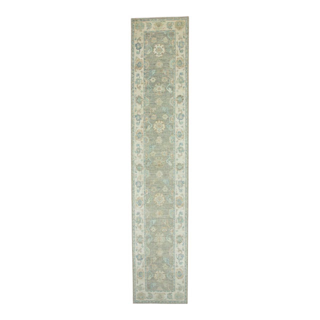 Turkish Oushak Runner Rug 2'10" x 14'1" #17919 For Sale