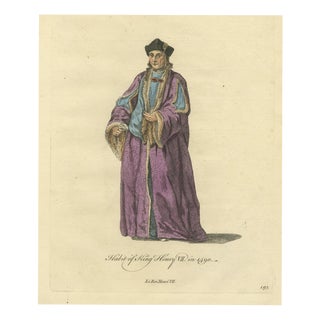 Jeffreys, Habit of King Henry VII in 1490, 1757, Engraving For Sale