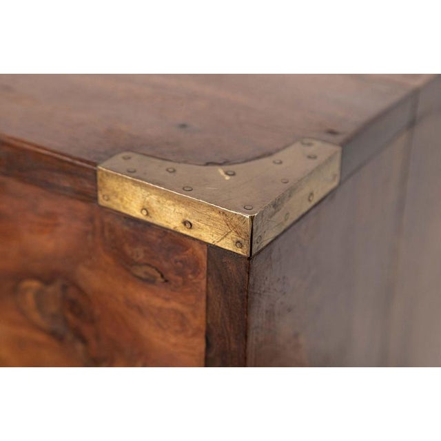 English Walnut Campaign Chest Drawers, 1880 For Sale - Image 9 of 13