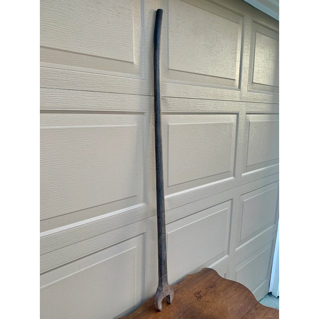 Monumental Early 20th Century Hand-Forged Iron Railroad Wrench For Sale - Image 4 of 10