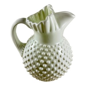 Fenton Large Milk Glass Hobnail Pitcher With Ice Lip