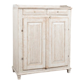 19th Century Swedish Gray Painted Pine Sideboard For Sale