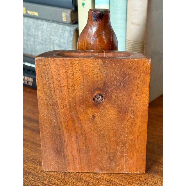 1990s 1990s Carved Wooden Bird Bookend, a Single For Sale - Image 5 of 7