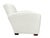 Contemporary Pearl White Leather Club Armchair With Curving Arms For Sale - Image 3 of 4
