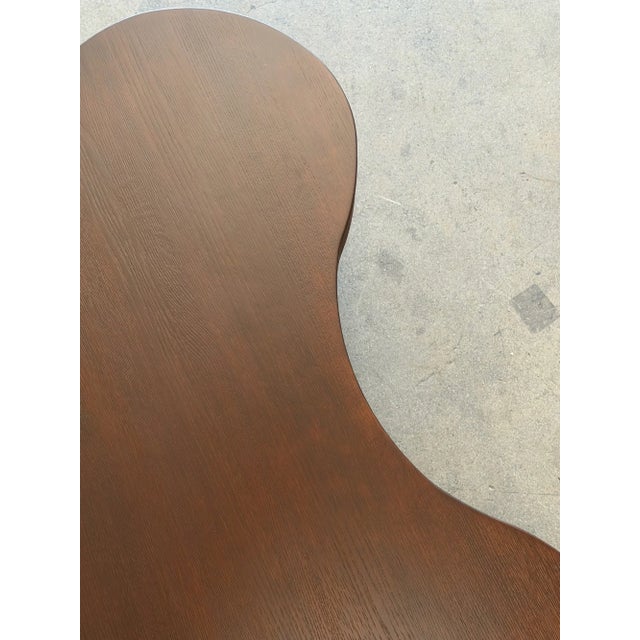 Wood Ribbed Kidney Coffee Table in Walnut For Sale - Image 7 of 12