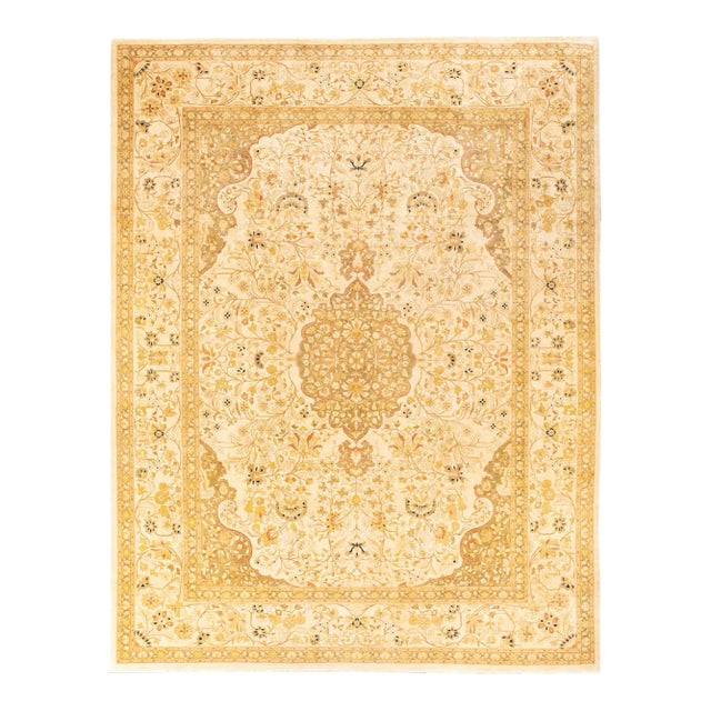 Mogul, One-of-a-Kind Hand-Knotted Area Rug - Ivory, 9' 3" x 11' 9" For Sale
