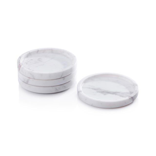 2020s Volakas White Marble Coasters, Set of 4 For Sale - Image 5 of 5