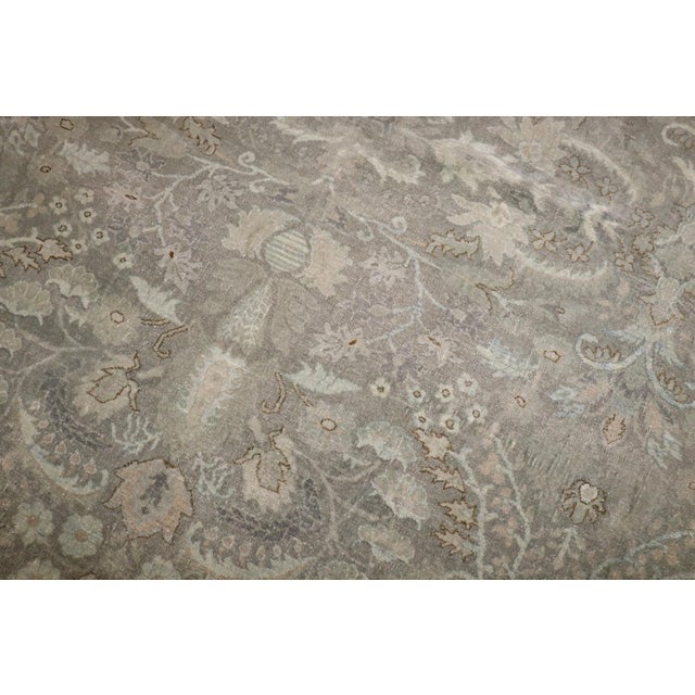 Textile Large Indian Gray Green Antique Rug - 12' x 21'3" For Sale - Image 7 of 16