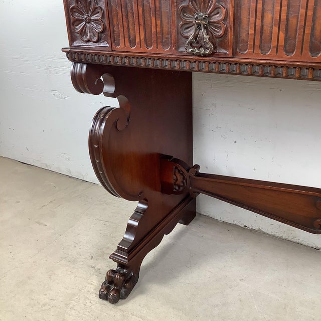 Brown Late 19th-Century Neoclassical Revival Console or Desk With Paw Feet For Sale - Image 8 of 12