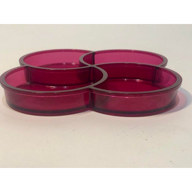 Pair of Vintage Dansk "Spiral" 4-Compartment Acrylic Trays by Gunnar Cyrén For Sale - Image 9 of 11
