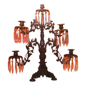 19th Century American Bronze Grape Vines/ Tree Candelabra