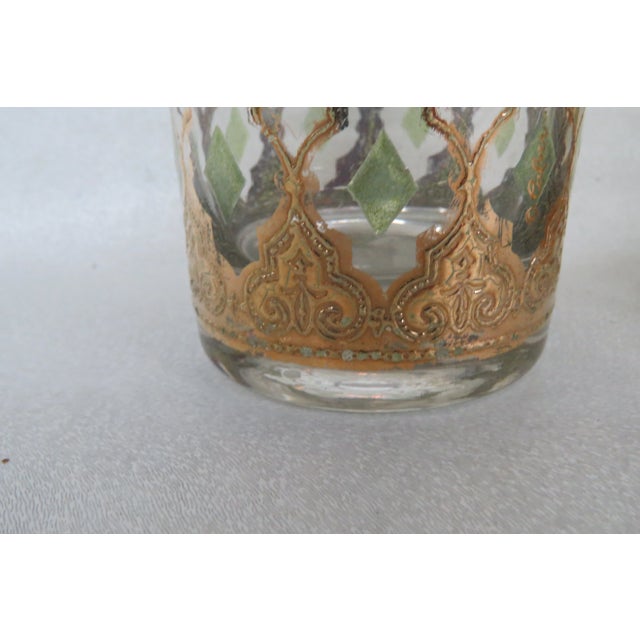 Culver Valencia Mid Century Barware Gold Highlight Glass Water Bar Cups Set of 3 For Sale - Image 10 of 12