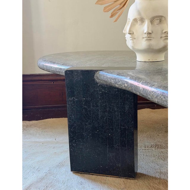 Postmodern Maitland Smith Tessellated Stone Biomorphic Coffee Table. This is a very unique organic marble table. One of my...