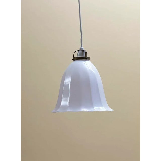 Mid-Century Modern Vintage Danish Opaline Glass Lamp attributed to Holmegaard For Sale - Image 3 of 3