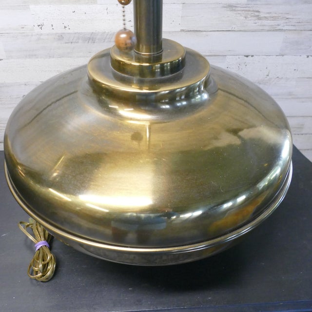Mid 20th Century Mid 20th Century Authentic Marbro Monumental Brass Table Lamps With Original Pleated Shades - a Pair For Sale - Image 5 of 18