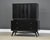A mid century modern walnut tall dresser ebonized in black lacquer with diamond details and dovetail drawers. Circa...