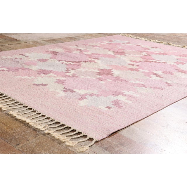 Ingegerd Silow Vintage Swedish Rollakan Rug, 05'06 X 07'07 For Sale - Image 9 of 11