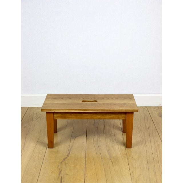 Wooden Low Stool in Ash Wood, 1980s For Sale - Image 4 of 7