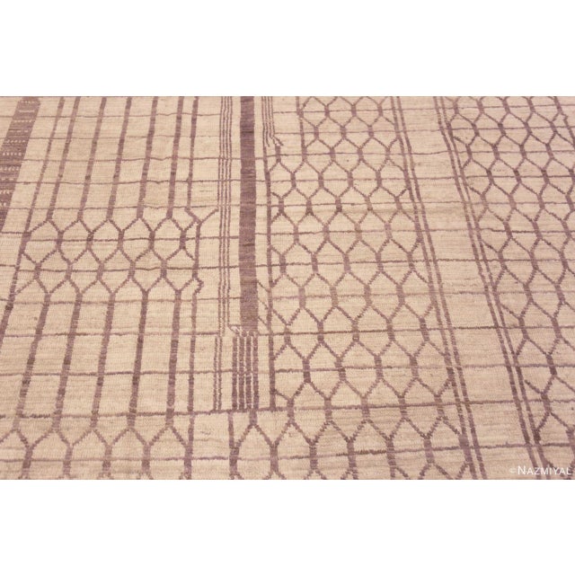 2020s Nazmiyal Collection Ivory and Light Brown Tribal Geometric Modern Area Area Rug For Sale - Image 5 of 5