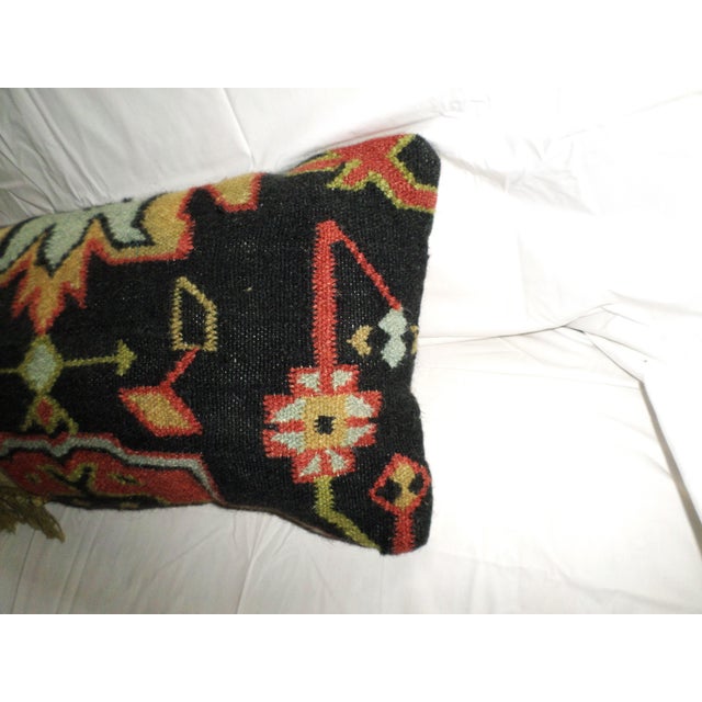 Farmhouse Vintage Rustic Farmhouse Decor Kilim Turkish Wool Bolster /Lumbar Pillow For Sale - Image 3 of 9