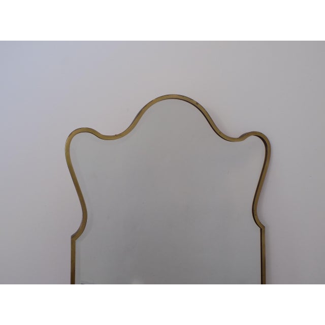 Vintage Mirror with Shaped Brass Frame, 1950, in Very Good conditions. Designed 1950 to 1959