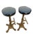 1930s 1930s Calorator Cast Iron Bar Stools Barley Twist Footrest Swivel Seat Set of Two For Sale - Image 5 of 14